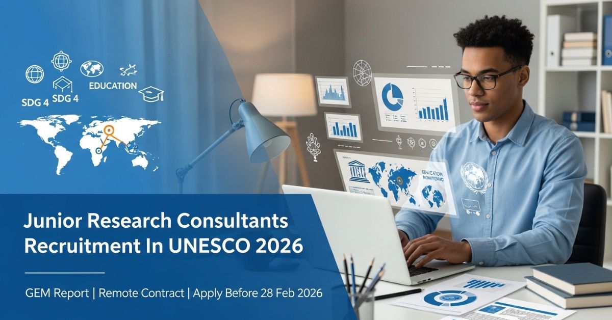 Junior Research Consultants Recruitment In UNESCO 2026